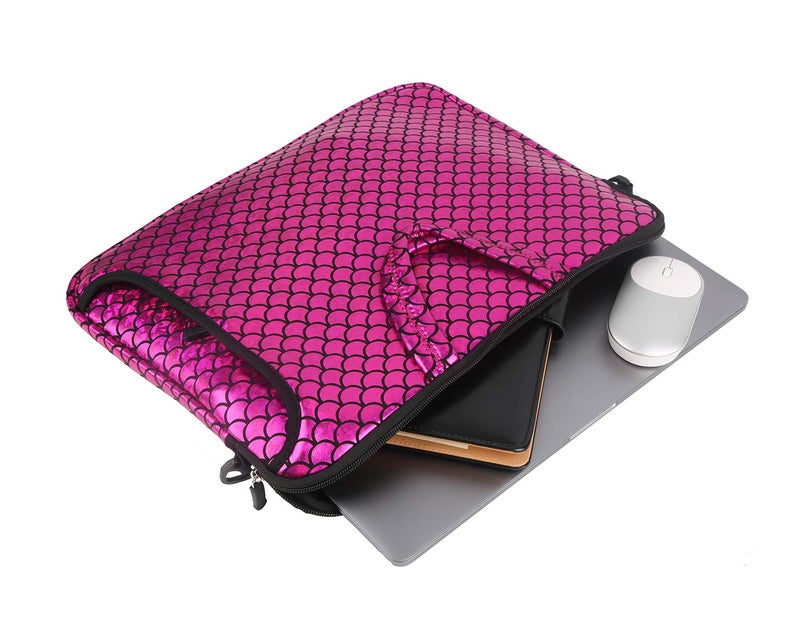 Youda 11.6-Inch Laptop Shoulder Messenger Carrying Bag Case Sleeve For 11" 11.6" 12" 12.5 inch Macbook/Notebook/Ultrabook/Chromebook, Mermaid Scale - Image 4